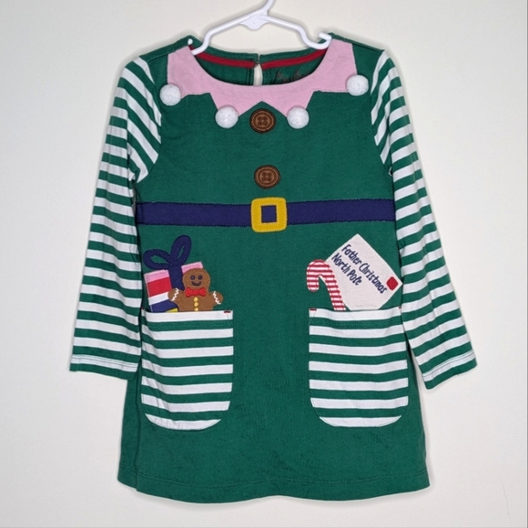 Mini Boden Elf Christmas Santa Helper Dress 4/5 - Picture 1 of 5